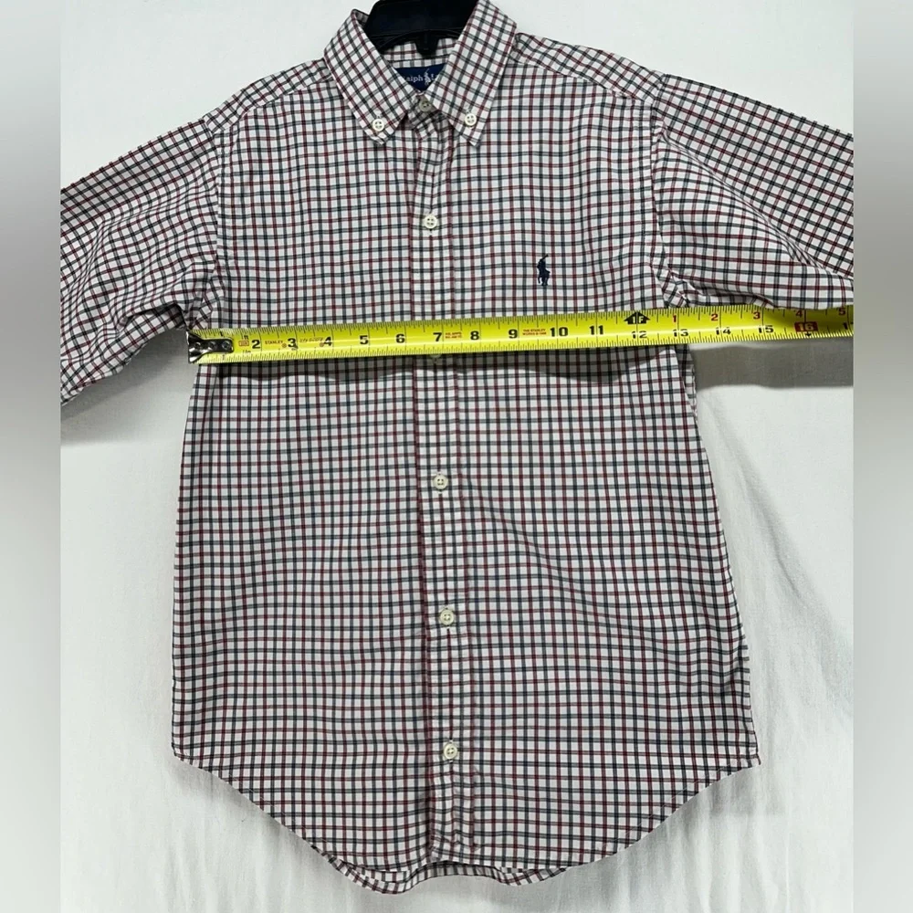 Ralph Lauren Shirt Youth Plaid Classic Long Sleeve Button Down Size 7‎